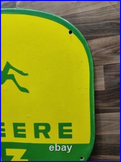 Porcelain John Deere LANZ Enamel Metal Sign Size 30 x 22 Inches