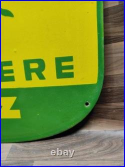 Porcelain John Deere LANZ Enamel Metal Sign Size 30 x 22 Inches