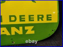 Porcelain John Deere LANZ Metal Sign Plate Size 30 x 22 Inches Porcelain John Deere LANZ Metal Sign Plate Size 30 x 22 Inches