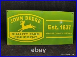 Porcelain John Deere Metal Sign Plate Size 36 x 18 Inches Porcelain John Deere Metal Sign Plate Size 36 x 18 Inches