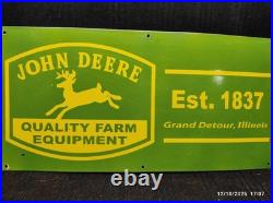Porcelain John Deere Metal Sign Plate Size 36 x 18 Inches Porcelain John Deere Metal Sign Plate Size 36 x 18 Inches