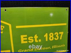 Porcelain John Deere Metal Sign Plate Size 36 x 18 Inches Porcelain John Deere Metal Sign Plate Size 36 x 18 Inches