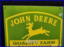 Porcelain John Deere Metal Sign Plate Size 36 x 18 Inches Porcelain John Deere Metal Sign Plate Size 36 x 18 Inches