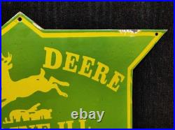 Porcelain John Deere Moline Metal Sign Plate Size 30 x 18 Inches