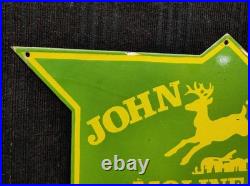 Porcelain John Deere Moline Metal Sign Plate Size 30 x 18 Inches