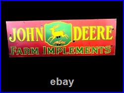 Porcelain John Deere Neon Enamel Sign Size 60 x 24 Inches