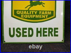 Porcelain John Deere Only Used Here Enamel Metal Sign Plate Size 24 x 18 Inch