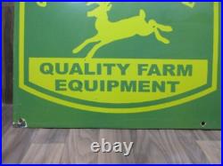 Porcelain John Deere Quality Farm Enamel Metal Sign Plate Size 36 x 18 Inches