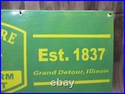 Porcelain John Deere Quality Farm Enamel Metal Sign Plate Size 36 x 18 Inches