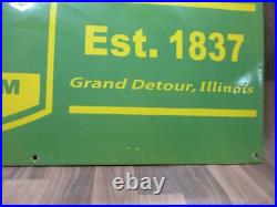 Porcelain John Deere Quality Farm Enamel Metal Sign Plate Size 36 x 18 Inches