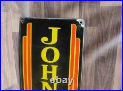 Porcelain John Deere Quality Farm Enamel Metal Sign Plate Size 40 x 10 Inches