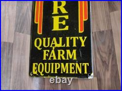 Porcelain John Deere Quality Farm Enamel Metal Sign Plate Size 40 x 10 Inches