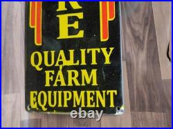 Porcelain John Deere Quality Farm Enamel Metal Sign Plate Size 40 x 10 Inches