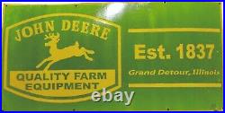 Porcelain John Deere Quality Farm Enamel Sign Size 24 x 48 Inches