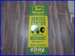 Porcelain John Deere Service Center Enamel Metal Sign Size 40 x 15 Inches