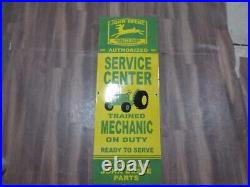 Porcelain John Deere Service Center Enamel Metal Sign Size 40 x 15 Inches