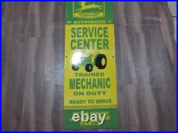 Porcelain John Deere Service Center Enamel Metal Sign Size 40 x 15 Inches