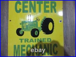 Porcelain John Deere Service Center Enamel Metal Sign Size 40 x 15 Inches