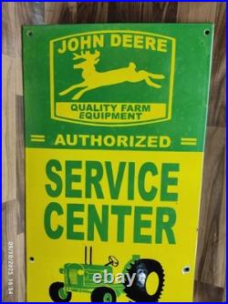 Porcelain John Deere Service Center Enamel Metal Sign Size 40 x 15 Inches