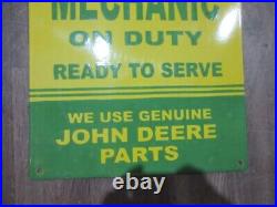 Porcelain John Deere Service Center Enamel Metal Sign Size 40 x 15 Inches