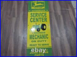 Porcelain John Deere Service Center Enamel Metal Sign Size 40 x 15 Inches