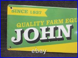 Porcelain John Deere Service Enamel Metal Sign Plate Size 30 x 9 Inches