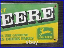 Porcelain John Deere Service Enamel Metal Sign Plate Size 30 x 9 Inches