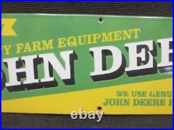 Porcelain John Deere Service Enamel Metal Sign Plate Size 30 x 9 Inches