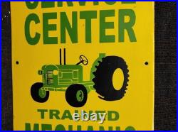 Porcelain John Deere Service Enamel Metal Sign Plate Size 40 x 15 Inches