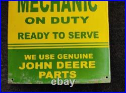 Porcelain John Deere Service Enamel Metal Sign Plate Size 40 x 15 Inches