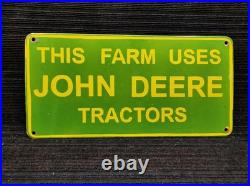 Porcelain John Deere Tractors Metal Sign Plate Size 20 x 10 Inches Porcelain John Deere Tractors Metal Sign Plate Size 20 x 10 Inches