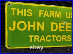 Porcelain John Deere Tractors Metal Sign Plate Size 20 x 10 Inches Porcelain John Deere Tractors Metal Sign Plate Size 20 x 10 Inches