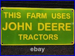Porcelain John Deere Tractors Metal Sign Plate Size 20 x 10 Inches Porcelain John Deere Tractors Metal Sign Plate Size 20 x 10 Inches