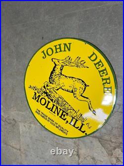 Porcelian John Deere Enamel Sign 30x30 Inches Double Sided