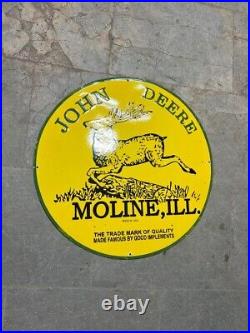 Porcelian John Deere Enamel Sign 30x30 Inches Double Sided