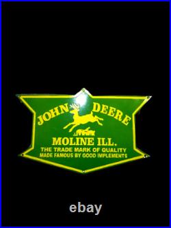 Porcelian John Deere Enamel Sign Size 30x18 Inches