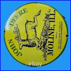 Porcelian John Deere Enamel Sign Size 30x30 Inches Double Sided