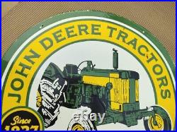 Porcelian John Deere Enamel Sign Size 30x30 Inches Double Sided