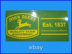Porcelian John Deere Enamel Sign Size 36x18 Inches