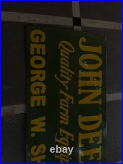Porcelian John Deere Enamel Sign Size 42x20 Inches Double Sided
