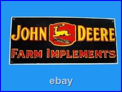Porcelian John Deere Enamel Sign Size 42x20 Inches Double Sided
