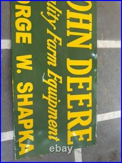 Porcelian John Deere Enamel Sign Size 42x20 Inches Double Sided