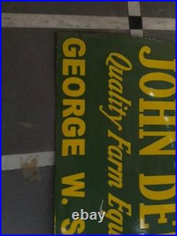 Porcelian John Deere Enamel Sign Size 42x20 Inches Double Sided