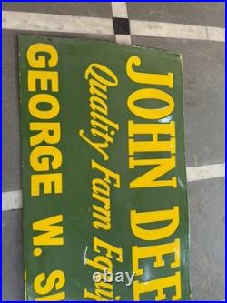 Porcelian John Deere Enamel Sign Size 42x20 Inches Double Sided