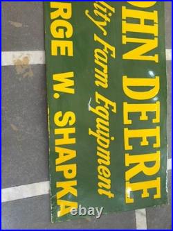 Porcelian John Deere Enamel Sign Size 42x20 Inches Double Sided