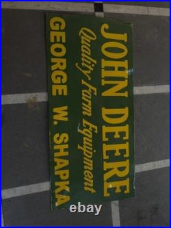 Porcelian John Deere Enamel Sign Size 42x20 Inches Double Sided