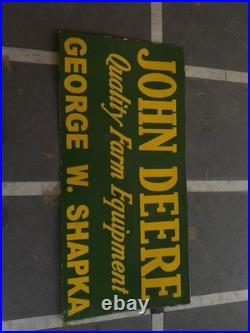 Porcelian John Deere Enamel Sign Size 42x20 Inches Double Sided