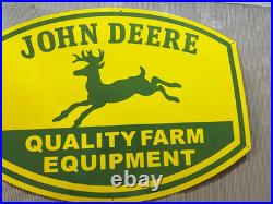 Porcelian John Deere Enamel Sign Size 42x36 Inches Double Sided