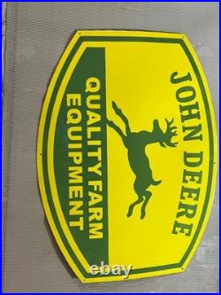 Porcelian John Deere Enamel Sign Size 42x36 Inches Double Sided