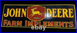 Porcelian John Deere Enamel Sign Size 48x24 Inches Double Sided